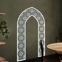 Autocollant mural Ramadan multi-tailles en acrylique, motif mosquée et étoile géométrique Seljuk, décoration murale Ramadan pour la maison 2026