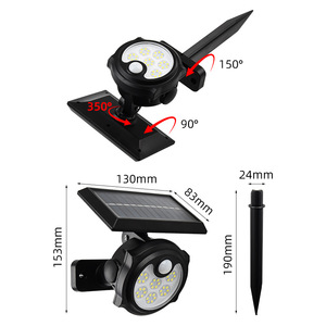 Ly Solar Garden <b>Light</b> 130x83mm Led Waterproof Outdoor Lawn Lamp For Yard Pathway Lighting - Product Image 2