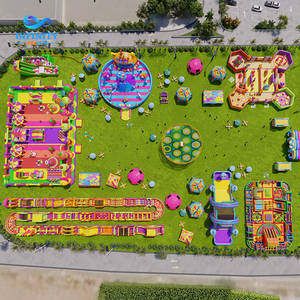 Parque <span class=keywords><strong>de</strong></span> Diversiones Inflable con Tobogán y Pista <span class=keywords><strong>de</strong></span> Obstáculos para Eventos al Aire Libre - Product Image 4