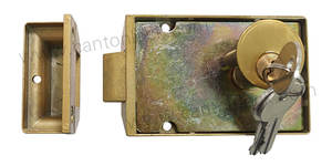 高品质夜闩轮圈锁，海兰564热卖锌合金压铸60毫米背套轮圈门锁 - Product Image 4