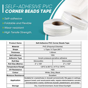 <span class=keywords><strong>Bande</strong></span> adhésive en PVC pour le protection des coins des plaques <span class=keywords><strong>de</strong></span> plâtre et des coins des cloisons sèches - Product Image 2