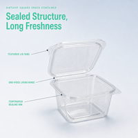 Boîte en plastique PET transparente recyclable en gros, épaissie, carrée, scellée, pour noix, bonbons et snacks