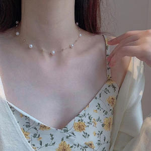 Internet Celebrity <b>Inspired</b> Zhuji Fresh Water Pearl Starry Sky Necklace 50cm Female 14k Gold Studded Freshwater Pearls Same - Product Image 3