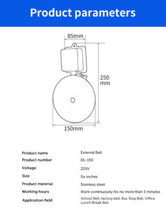 Campanas Eléctricas Exteriores Personalizadas, <span class=keywords><strong>Campana</strong></span> de Alarma Eléctrica de Impacto Externo para Escuelas y Fábricas - Product Image 5