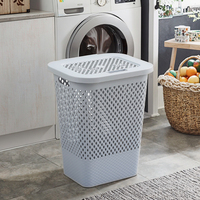 Panier à linge en plastique en gros, grand panier à linge sale avec couvercle, panier de rangement pour la maison