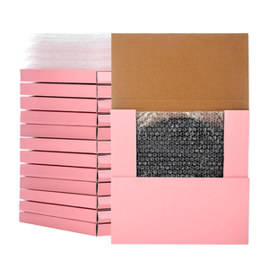 Easy Fold Album Corrugated Cardboard Pink Vinyl Record <strong>Magazine</strong> Perimeter Mailers Shipping Paper <strong>Boxes</strong> Recyclable Custom Luxury - Product Image 3