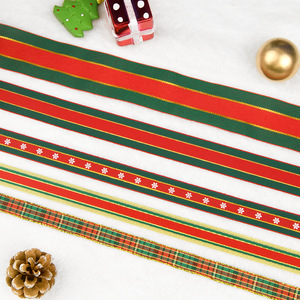 Nine-Colored Ribbon Christmas Ribbons 12M+ Printed Polyester Diy Gift Wrapping Decorative Ribbons Europe And America Style - Product Image 2