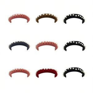 Diadema de terciopelo con decoración de perlas en varios colores para mujer, accesorio de moda - Product Image 4