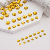 Perles de strass brillantes en résine époxy topaze claire de 5 mm, à dos plat, trou central, à coudre, pour la fabrication de colliers en Y et fournitures de bijoux