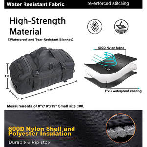 जिपर डफ़ल बैग शैली के साथ पुरुषों और महिलाओं के वाटरप्रूफ सामरिक जिम बैकपैक - Product Image 2