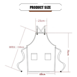 ผ้ากันเปื้อนกันน้ำแขนกุดสไตล์เชฟเดรสผ้าใบสำหรับร้านอาหารร้านกาแฟพิมพ์โลโก้ออกแบบได้ตามต้องการ - Product Image 6