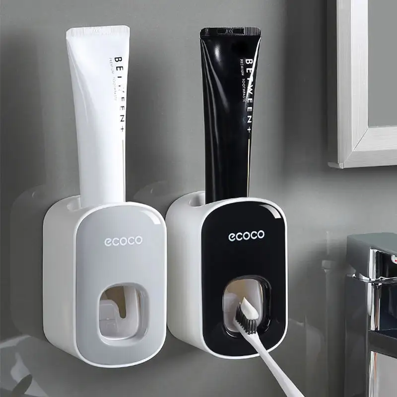 Espremedor de pasta de dente automático de plástico para parede, novo design, espremedor automático de pasta de dente