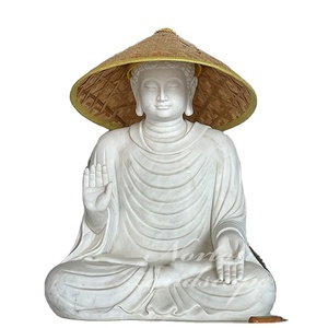 Estatua de Buda de piedra de mármol blanco de Bali, decoración del hogar, escultura Zen, Gautama Lord, meditación, aplicación al aire libre, diseño Natural, venta - Product Image 1