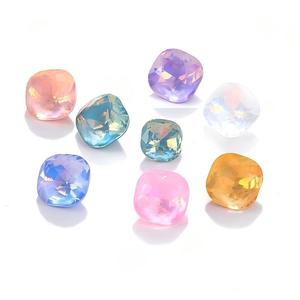 Pierre carrée en verre Mocha, à fond pointu, effet diamant, pour la création de bijoux DIY, vente en gros pour fabricants - Product Image 5