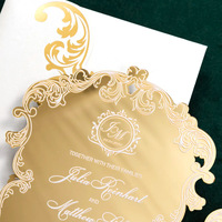 Boîte cadeau personnalisée haut de gamme en acrylique bronzé de forme irrégulière, style européen, pour invitations de mariage et emballage professionnel avec estampage à chaud