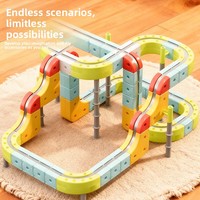 Bloques de Construcción de Plástico de Partículas Grandes Electric Harmony Magic, Juguetes Educativos Unisex de 4 a 6 Años, Pista Magnética Antigravedad Versátil