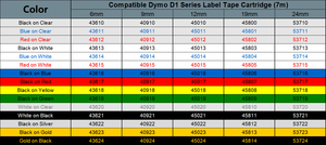 Weemay-Cinta de etiquetas transparente para <span class=keywords><strong>Dymo</strong></span> D1, 45010 etiquetas estándar, color negro, 12mm, Compatible con <span class=keywords><strong>Dymo</strong></span> <span class=keywords><strong>160</strong></span> - Product Image 6