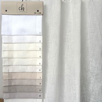 Tissu 100% polyester aspect lin, tissé, respirant, semi-transparent, teint, de haute qualité, poids moyen, en stock pour rideaux de fenêtre