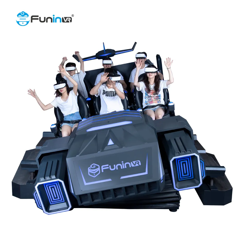 FuninVRインタラクティブレーシングカーライド6プレーヤーvrマシンローラーコースターシネマ9d自動販売Realidadバーチャルショッピングセンター用