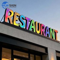 Solución de Instalación de Letras Iluminadas con Borde de Acero Inoxidable, Letras RGB de 4 pies, Letrero Luminoso con Logotipo para Negocios, Fiestas y Eventos