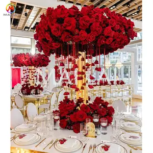 Gold Centerpieces Table Wedding Tall Acrylic Trumpet Wedding Event Dinner Flower Stand for Christmas Party