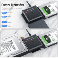 Convertidor G-karve USB3.0 a IDE/SATA con Función de Respaldo con un Clic para Discos Duros de 2.5/3.5 Pulgadas - Electrónico