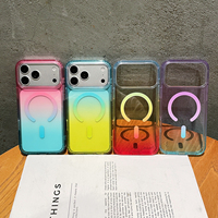 Accessoires de téléphone magnétiques IMD à effet laser dégradé pour iPhone 18 17 Pro Max, coque de téléphone bicolore colorée pour iPhone 16 15 14 13 Pro