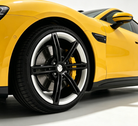 Jantes bicolores 21x9.5/11.5 5x130 900KG compatibles avec Porsche Taycan Xiaomi SU7, finition noir argenté usiné
