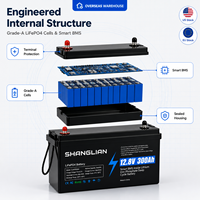 Batterie au lithium fer phosphate 12,8 V 300 Ah pour système solaire hors réseau, batterie à décharge profonde, remplace les batteries au plomb-acide, livraison rapide locale UE/US.