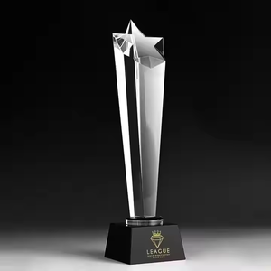 Customizable Classic Five-Pointed Star Glass Crystal Blank Trophy for Team Competitions and Souvenirs
