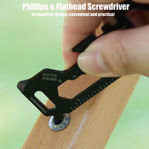Multiutensile Compatto a Forma di Chiave in Acciaio Inox, Portachiavi con Apribottiglie e Cacciavite, Set per Uso Quotidiano - Product Image 5