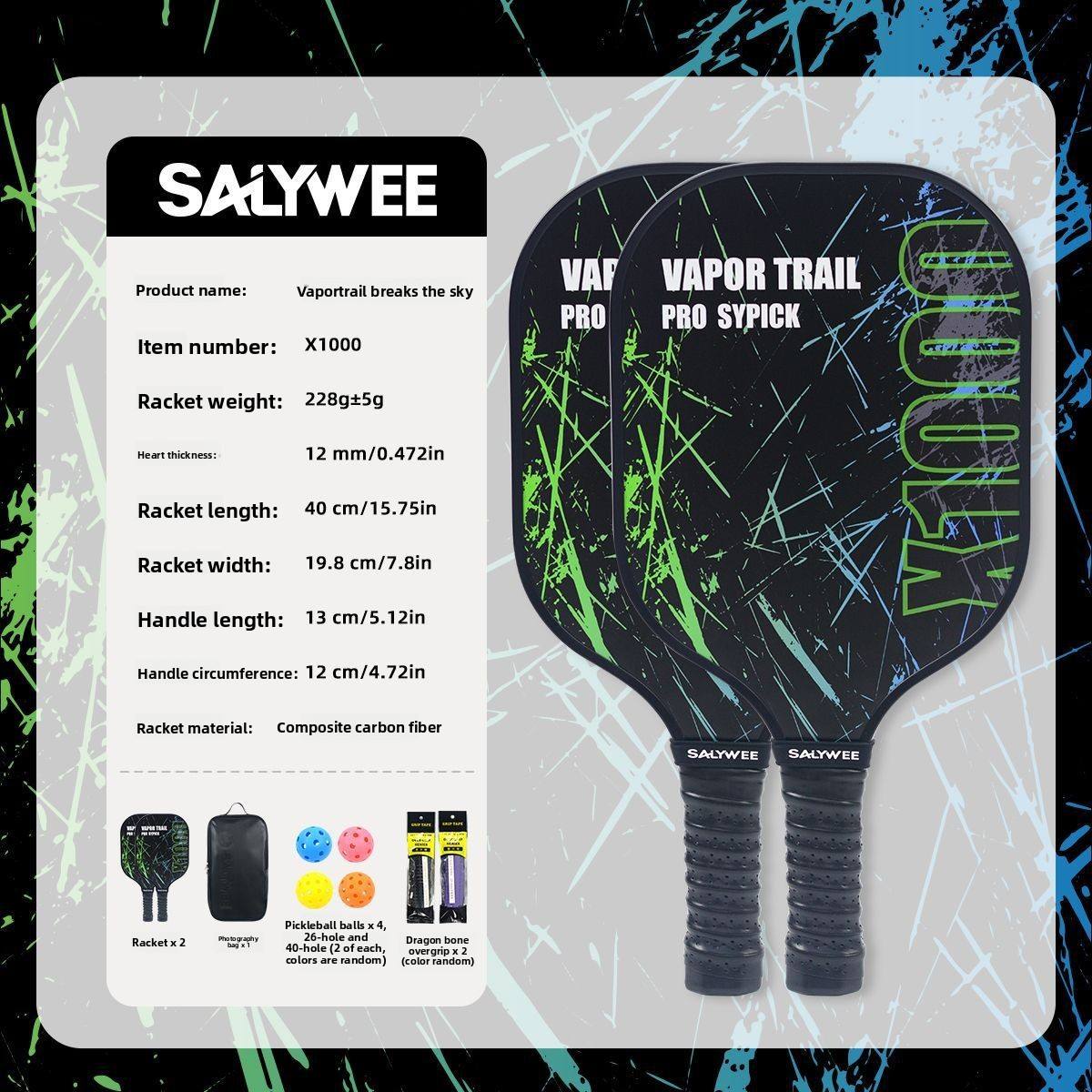 สีดำ - 2 ชิ้น+4 ลูก+2 เทปกริป+ถุง PU