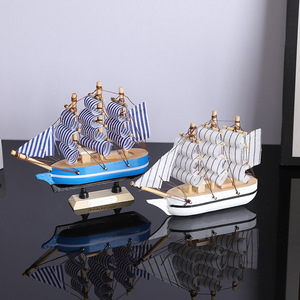 Decoraciones para Pastel de Veleros Mystic Arts, Velas Rayadas en Azul y Blanco, Adornos para Repostería de Estilo Mediterráneo Hechos a Mano - Product Image 3