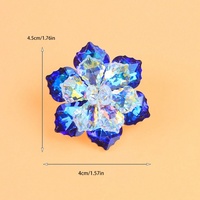 Broches de luxe en forme de fleur avec gros strass brillants, épingles exquises en forme de plante, accessoires de bijoux tendance pour robe de soirée et de mariage