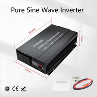 Pretiosus onduleur 2000W convertisseur de puissance solaire 12V 24V 48V onduleur à onde sinusoïdale pure double affichage numérique convertisseur de puissance domestique