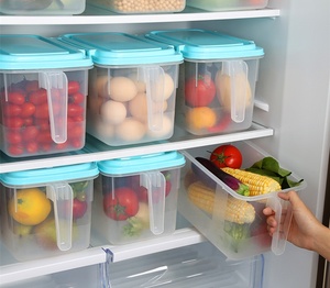 Haixin Clear Refrigerator Storage Box Plastic Food Grade Material Organizer Storage Bins With Lids OEM/ODM