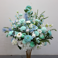 Boule de fleurs artificielle en soie bleu menthe clair pour centre de table de mariage, décoration de hall d'hôtel et de banquet