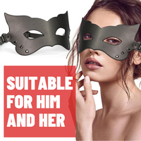 Masque de luxe en cuir InnerBloom avec bandeau réglable et détails rivetés, jouet sexuel BDSM pour couples, unisexe, adulte