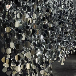 Moderna Tenda a Fili con Paillettes <span class=keywords><strong>Argento</strong></span> <span class=keywords><strong>e</strong></span> <span class=keywords><strong>Oro</strong></span> Personalizzata Lunga Drappeggio Decorazione per Sfondo Eventi Matrimoni <span class=keywords><strong>e</strong></span> Sale Ricevimento - Product Image 4