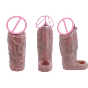 Funda de Pene Realista de Silicona Líquida SXXY, Funda Hueca para Pene, para Hombres, Agrandamiento del Pene, Retraso de la Eyaculación, Juego para Parejas - Product Image 1