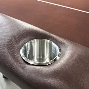 Table de poker pliable professionnelle 240*120cm marron avec roulettes, design divisé pour 10 joueurs, idéale pour les <span class=keywords><strong>jeux</strong></span> à domicile, les événements et les salles de poker - Product Image 3