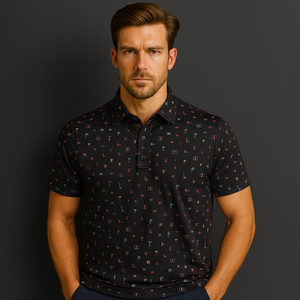 OEM Vêtements de travail en polyester avec logo brodé et coupe ajustée de haute qualité pour hommes, t-shirts de golf, polos - Product Image 1