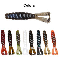 10 pièces Spinpoler Twin Tail Salted Grub, leurre de pêche souple à double queue en TPR, 7cm 3g, appât souple enrichi en sel pour la pêche au black-bass