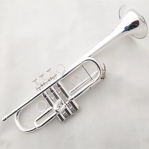 Vente en gros/OEM/<span class=keywords><strong>Prix</strong></span> d'usine Vente à chaud d'instruments en laiton plaqué argent Clé en C <span class=keywords><strong>Trompette</strong></span> Jeu facile pour les étudiants débutants - Product Image 5