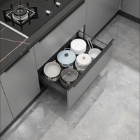 Panier de cuisine chinois moderne et écologique en aluminium et verre trempé, multifonctionnel, à trois côtés, avec un design facile à nettoyer
