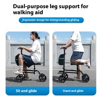 Scooter de mobilité des jeunes avec frein à une jambe Béquilles de blessure à la cheville Walker & Rollator pour la récupération des fractures