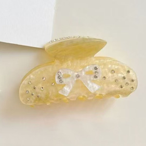 Pinzas para el pelo francesas con diamantes ostentosos de color rosa claro y azul, diseño de tiburón con lazo dulce para niñas con accesorios de cola de caballo elegantes - Product Image 4