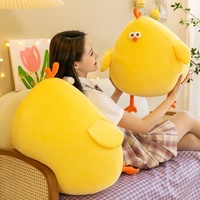 Boneka Ayam Angela Fun, Bantal Ayam Kuning Menggemaskan dengan Isian Kapas PP, Bantal Lembut untuk Dekorasi Ruang Tamu