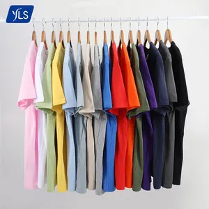 YLS High Quality Soft 100% Cotton 180gsm Custom Logo Printing Men T Shirt Thin Fabric Plain T Shirts US sizes XXL tshirt