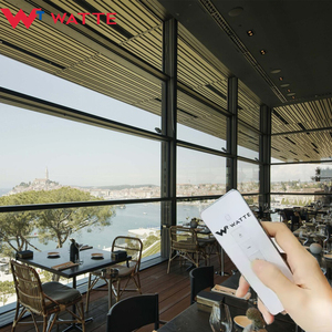 Système de fenêtres en verre aluminium rétractable à glissement vertical motorisé avec guillotine relevable pour restaurant commercial et bar - Product Image 1